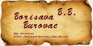 Borisava Burovac vizit kartica